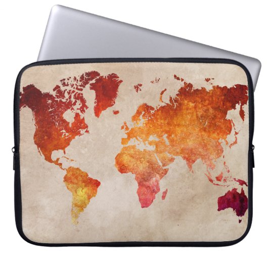 Weltkartelaptophülse Laptopschutzhülle (Vorderseite)