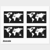 Weltkarten ~ benutzerdefinierbare Farbe Rechteckiger Aufkleber (Blatt)