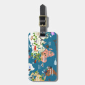 Weltkarten für Kinder Gepäckanhänger (Vorderseite vertikal)