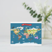 Weltkarten für Kinder Postkarte (Stehend Vorderseite)