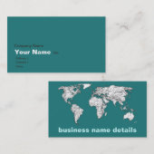 Weltkarten im Türkis Visitenkarte (Vorne/Hinten)
