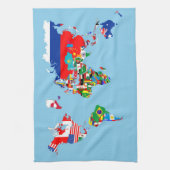 Weltkarten-Landflaggen-Symbol-Silhouette Küchentuch (Vertikal)