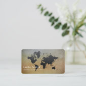 Weltkarten-Reise-Agentwatercolor-Schwarz-Tourismus Visitenkarte (Stehend Vorderseite)