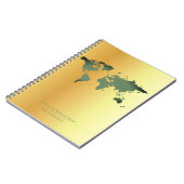 Weltkarten-Reise-Zeitschrift auf Notizblock (Linke Seite)