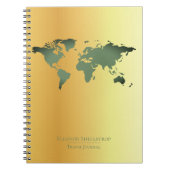 Weltkarten-Reise-Zeitschrift auf Notizblock (Vorderseite)