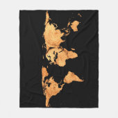 Weltkarten-Silhouette - Ballen Heu Fleecedecke (Vorderseite)