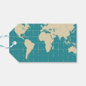 Weltkarten-Tag Geschenkanhänger (Rückseite Horizontal)