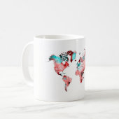 Weltkarten-Tasse Kaffeetasse (Vorderseite Links)