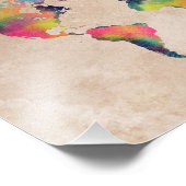Weltkartenfarbe Fotodruck (Ecke)