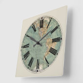 Weltkartenuhr Quadratische Wanduhr (Winkel)