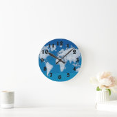Weltkartenuhr Runde Wanduhr (Zuhause)