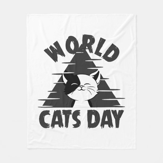 Weltkatzentag Fleecedecke (Vorderseite)