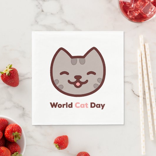 Weltkatzentag Serviette (Beispiel)