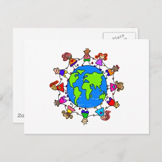 Weltkinder Postkarte (Vorne/Hinten)