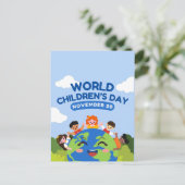 Weltkindertag | 20. November Postkarte (Stehend Vorderseite)