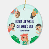 Weltkindertag | Universeller Kindertag Keramik Ornament (Links)