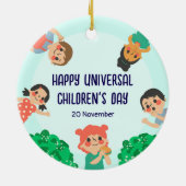 Weltkindertag | Universeller Kindertag Keramik Ornament (Hinten)