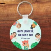 Weltkindertag | Universeller Kindertag Schlüsselanhänger (Rückseite)