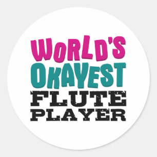 Weltklasse-Flute-Spieler-Funny-Musician-Geschenk Runder Aufkleber