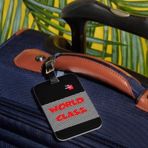 Weltklasse - Fügen Sie Ihre Initialen Schwarz hinz Gepäckanhänger
