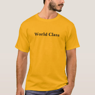 Weltklasse Schwarzes Logo Herren Gold T-Shirt