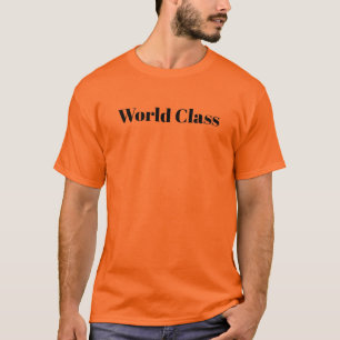 Weltklasse Schwarzes Logo Herren Orange T-Shirt