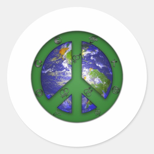 Weltkoexistenz Runder Aufkleber (Vorderseite)