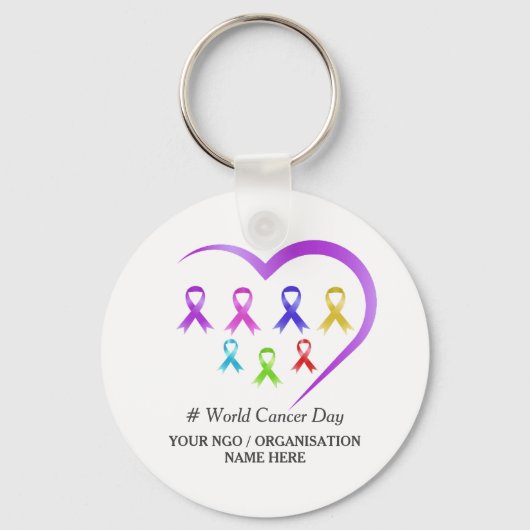 Weltkrebsbewusstsein Schlüsselanhänger (Vorderseite)