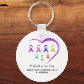 Weltkrebsbewusstsein Schlüsselanhänger (Vorderseite)