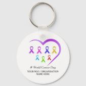 Weltkrebsbewusstsein Schlüsselanhänger (Rückseite)