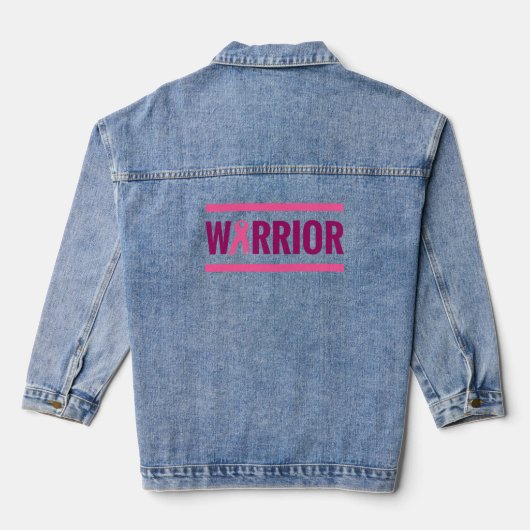 Weltkrebstag Krieg rosa Denim Jacket Jeansjacke (Rückseite)