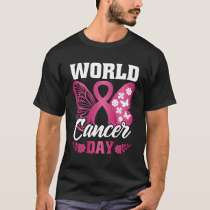 Weltkrebstag Wir tragen die K Ribbon Butterfly Bru T-Shirt