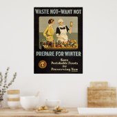 Weltkrieg 1 Poster. Nicht verschwenden, woll nicht Poster (Küche)