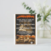 Weltkrieg 1 Sheep Poster-Werbung Postkarte (Stehend Vorderseite)