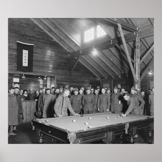 Weltkrieg 1 YMCA Pool Hall, 1910er Poster (Vorne)