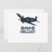 Weltkrieg 2 F6F Hellcat Kampfflugzeug-T - Shirt Postkarte (Vorne/Hinten)