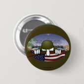 Weltkrieg 2 Kilroy grundlegender Knopf Button (Vorne & Hinten)