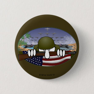 Weltkrieg 2 Kilroy grundlegender Knopf Button