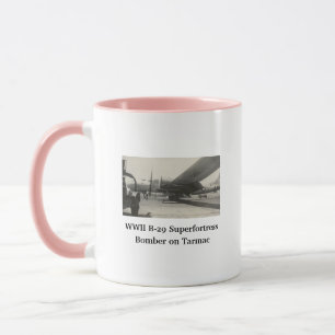 Weltkrieg B-29 Bomber auf Tarmac Foto Kaffeekoffe  Tasse