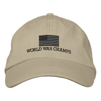 Weltkrieg-Champions - Graue und schwarze amerikani Bestickte Kappe