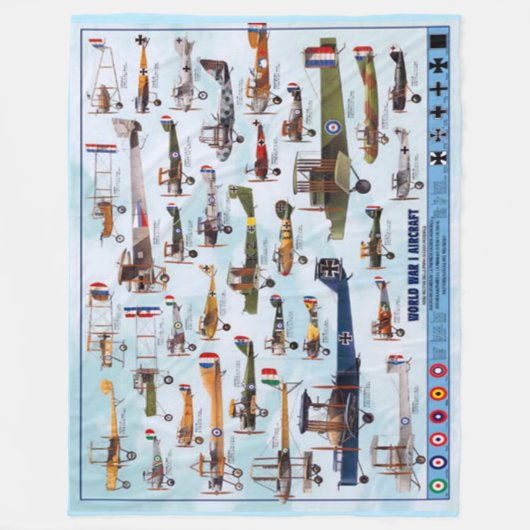 WELTKRIEG-FLUGZEUGE FLEECEDECKE (Vorderseite)
