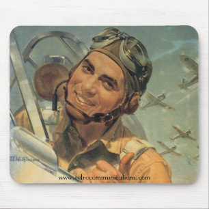Weltkrieg ll Pilot in der Aktion Mousepad
