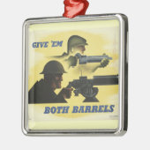 Weltkrieg Patriotisches Poster-Ornament Ornament Aus Metall (Links)