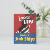 Weltkrieg Postkarten, Loose Lips Sink Schiffe! Postkarte (Stehend Vorderseite)