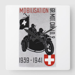 Weltkrieg Quadratische Wanduhr