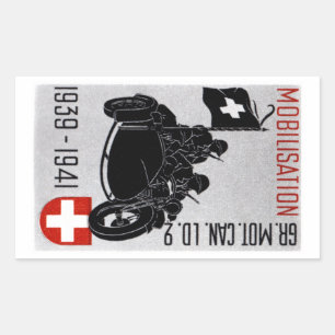 Weltkrieg Rechteckiger Aufkleber