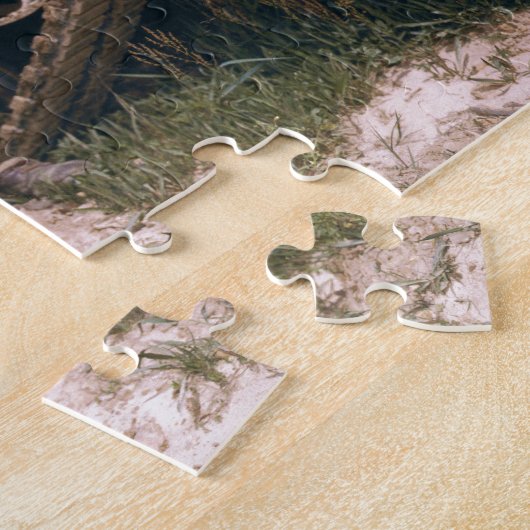 Weltkrieg-Soldat, der mit Garand Gewehr knit Puzzle (Seite)