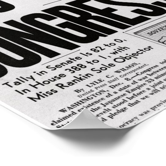 Weltkrieg-Zeitungspapier Poster (Ecke)