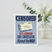 Weltkrieg Zensur Poster Postkarte (Stehend Vorderseite)
