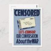 Weltkrieg Zensur Poster Postkarte (Vorne/Hinten)